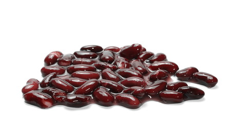 cooked red kidney beans isolated on white background