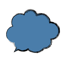 blue cloud icon over white background. vector illustration
