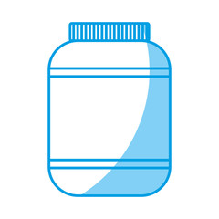 protein supplement bottle icon over white background. vector illustration