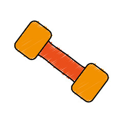dumbbell icon over white background. vector illustration