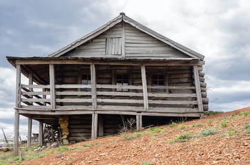 Old wooden house / The picture was taken in the scenery remaining from the filming of the feature film 