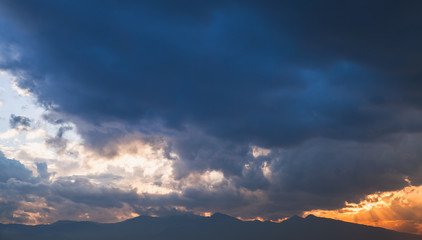 Colorful dramatic tropical sky background