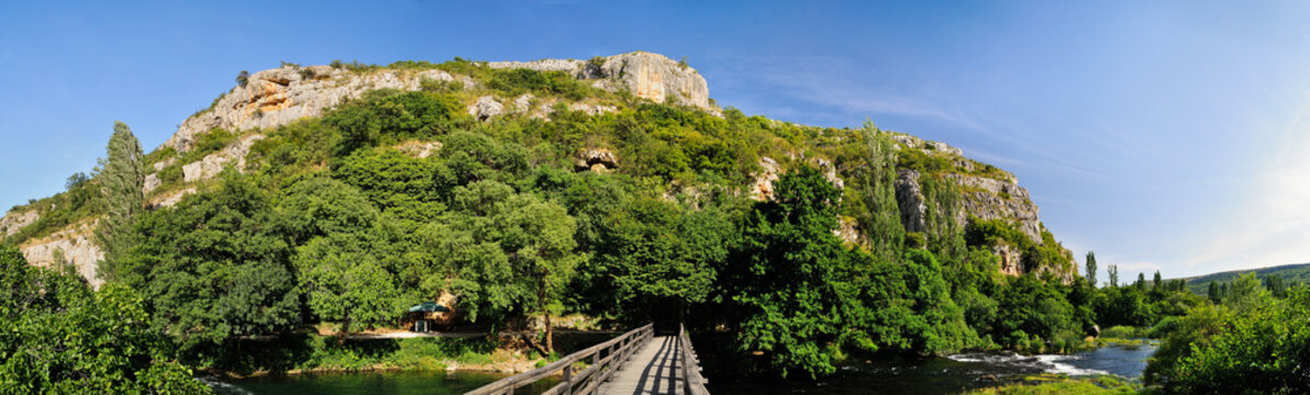 Lehr- und Spazierpfad Stinice - Roski slap - Ozidana pecina, u.a. Drehort der Winnetou Filme, Nationalpark Krka, Region Sibenik-Knin, Mitteldalmatien