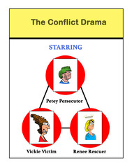 Business cartoon illustration depicting conflict. 