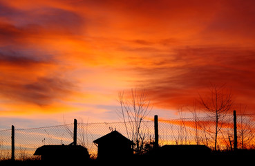 Sunset and beautiful sky