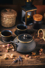 Obraz na płótnie Canvas Still life of asian tea set