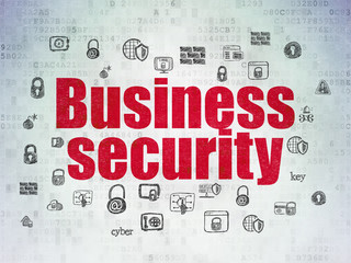 Protection concept: Business Security on Digital Data Paper background