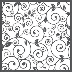 Pattern silhouette cut tracery flower natural curls. Design for scrapbooking, business cards, background for craft
