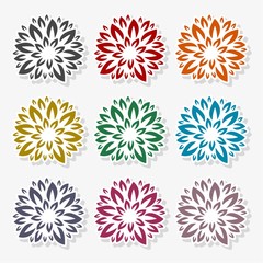 Flower icons - Illustration