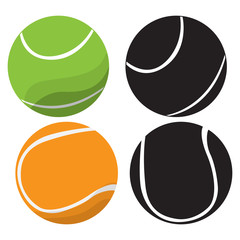 Fototapeta premium Set of tennis balls on a white background, Vector illustration