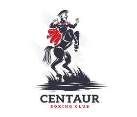 Centaur boxing and fighting club - obrazy, fototapety, plakaty