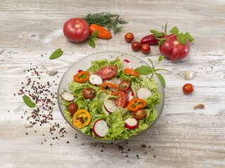 Healthy food salad of fresh vegetables.