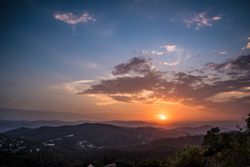 Barcelona Sunset from Mountain Tibidado 