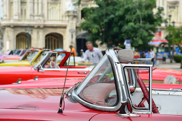 Old classic  American car on streets on the city of Havana, Cuba.