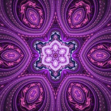 Dark violet fractal clockwork, digital artwork for creative grap