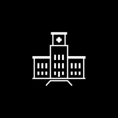 Hospital Complex Icon. Flat Design.
