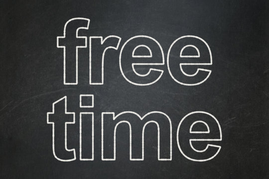 Time concept: Free Time on chalkboard background
