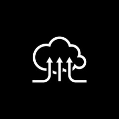 Online Cloud Services. Flat Design Icon.