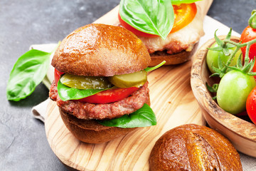 Homemade burgers