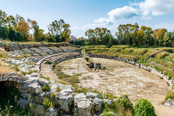 Amphitheater at the Archeological park of Syrakuse