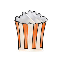 drawing pop corn food celebration party patrotic vector illustration