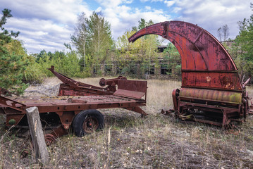 Collective farm near Zymovyshche ghost village in Chernobyl Exclusion Zone, Ukraine