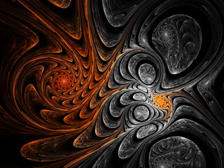 Abstract fractal swirls, digital artwork for creative graphic design