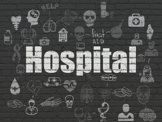 Health concept: Hospital on wall background