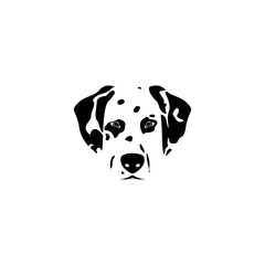 Vector silhouette dalmatian dog. 