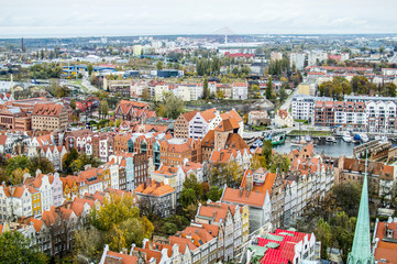 Fototapeta na wymiar panorama of Gdansk from a height