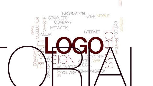 Logo animated word cloud, text design animation. Kinetic typography.
