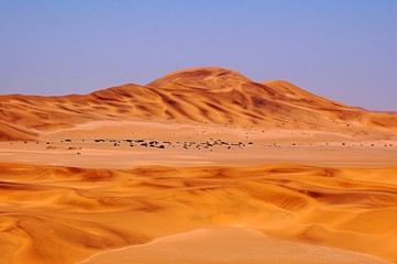 Fototapeta na wymiar View over the impressive Dunes of the Namib Desert near Swakopmund