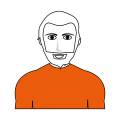 bearded handsome man with muscular body icon image vector illustration design