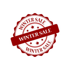 Winter sale red stamp illustration