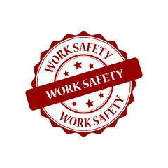 Work safety red stamp illustration