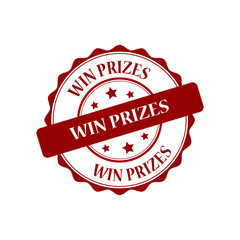 Obraz premium Win prizes red stamp illustration