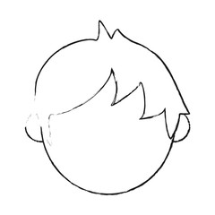 blurred silhouette caricature faceless front view man with hairstyle vector illustration