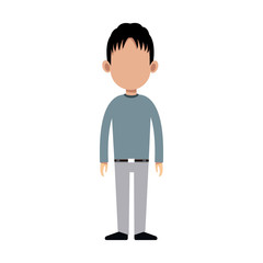 character man standing casual clothes image vector illustration