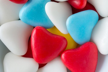 Colorful candy valentines hearts.