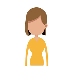 portrait woman female faceless lifestyle vector illustration