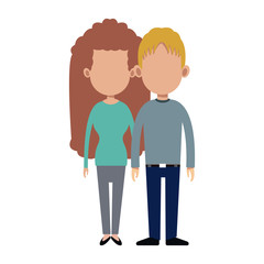 cartoon couple holding hand romantic image vector illustration