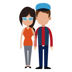 cartoon couple holding hand romantic image vector illustration