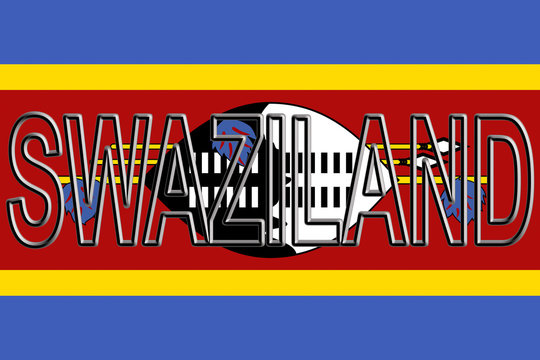 Flag of Swaziland with the country written on the flag