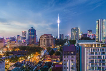 Kuala Lumpur, Malaysia city skyline at sunrise