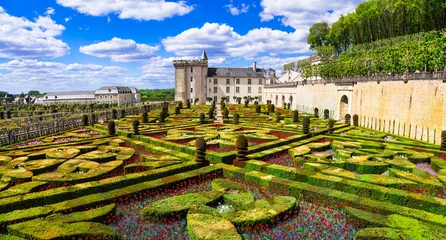 Photo sur Plexiglas Château Villandry castle with outstanding gardens. Loire valley, France