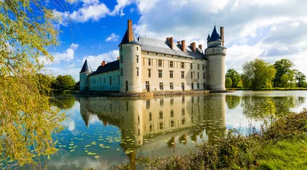 Tissu par mètre Château Romantic medieval castles of Loire valley - beautiful Le Plessis Bourre. France