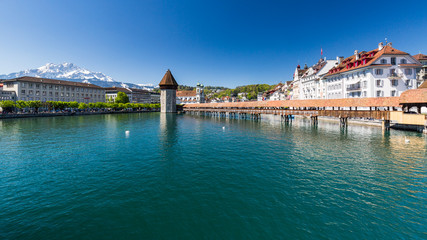 Fototapeta na wymiar View of Lucerne in spring 2017 in Switzerland