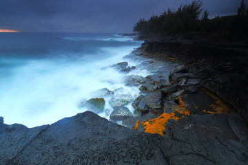 long-exposure image of the island of Hawaii