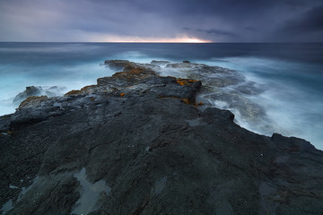 long-exposure image of the island of Hawaii