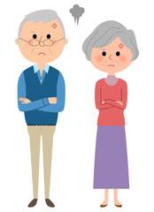 シニアカップル　怒る